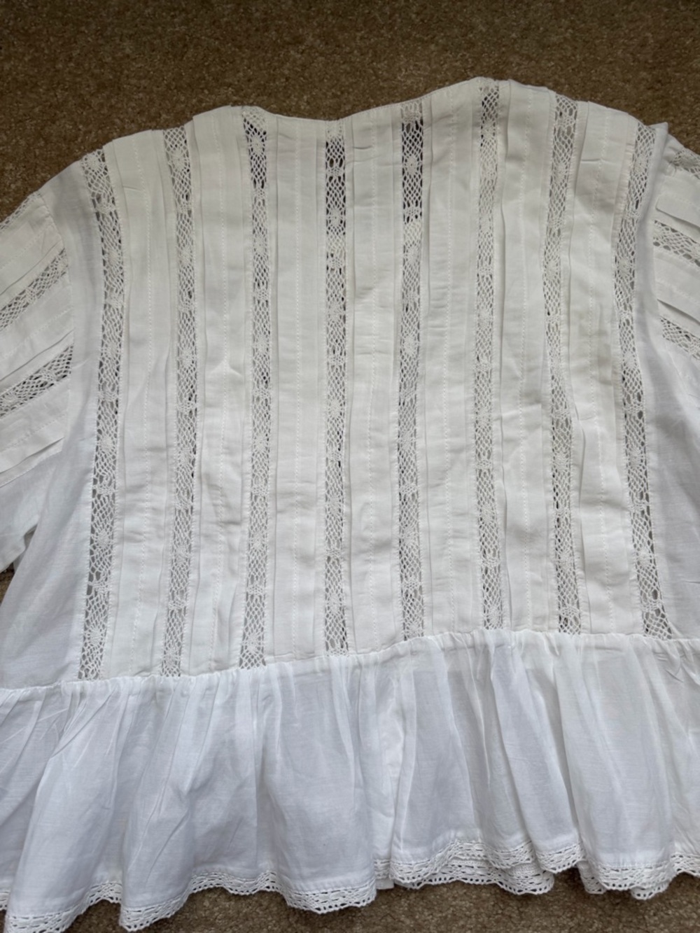 Madewell Bobbi Lace Trim Peplum Top Size L - Picture 10 of 11